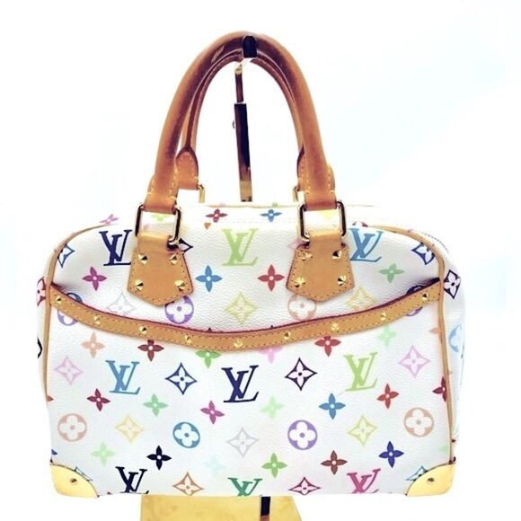 Louis Vuitton Handbags - Louis Vuitton Trouville Murakami Multicolor White Monogram LV Handbag Auth